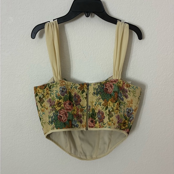 Altar’d State Floral Corset Crop Top Size M Cottagecore Bustier - Picture 4 of 4